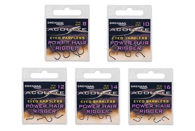 Drennan Acolyte Barbless Power Hair Rigger Hooks (New)