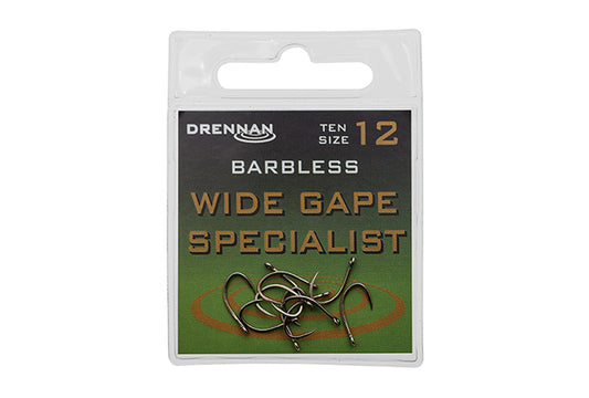 Drennan Barbless Wide Gape Specialist Eyed Hooks