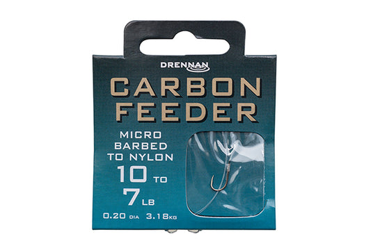 Drennan Barbed Carbon Feeder Hook To Nylon