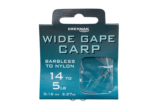 Drennan Barbless Wide Gape Carp Hooks To Nylon