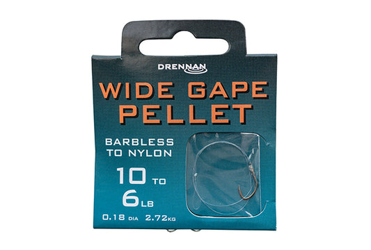 Drennan Barbless Wide Gape Pellet Hooks to Nylon